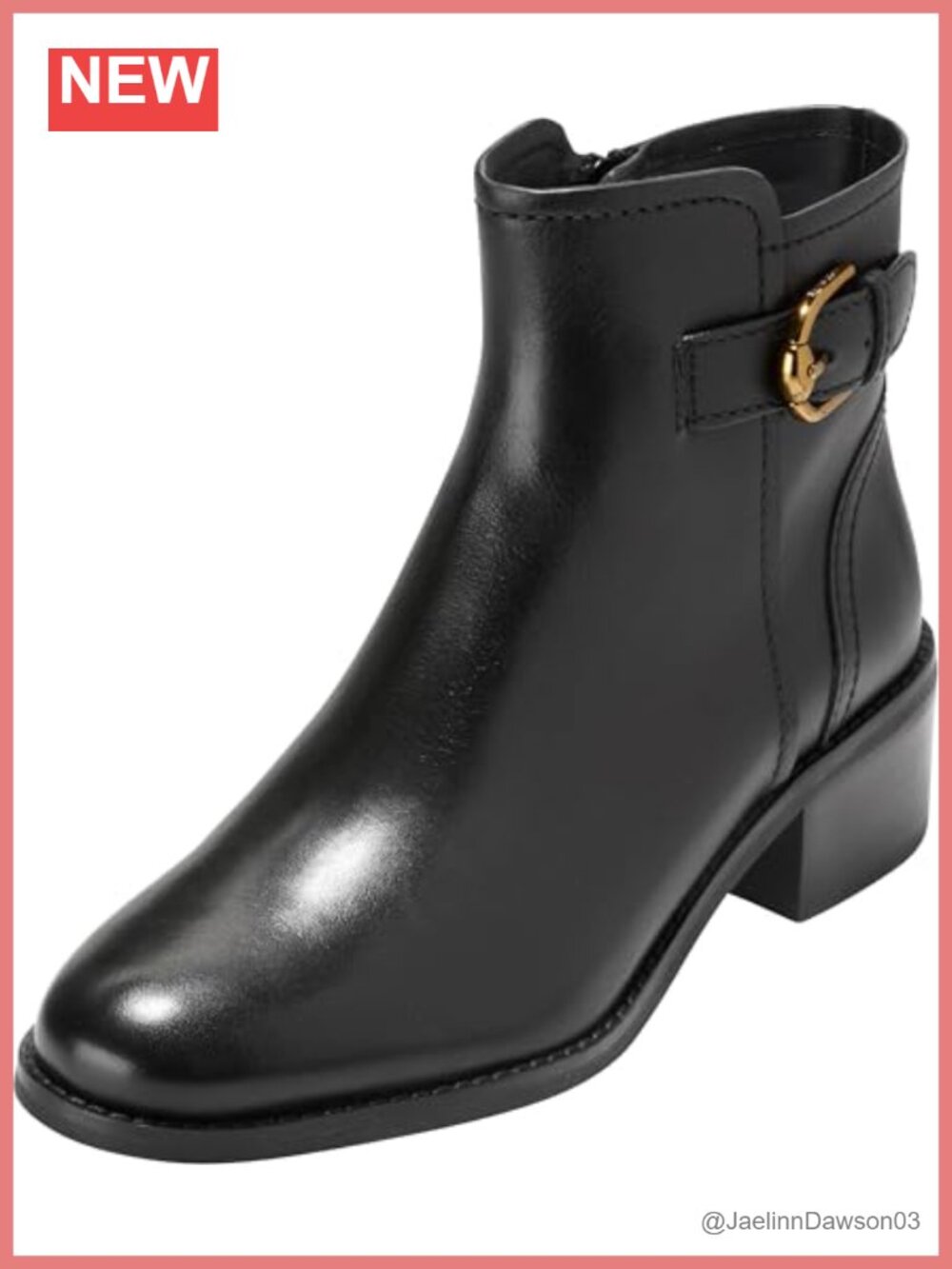 Cole Haan Women's Hanover Buckle Boots Mid-Calf Leather Pull-On